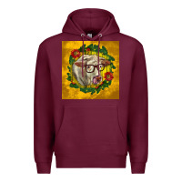 Burgundy christmas charolais cow face Premium Hoodie - LillyAllenDesigns