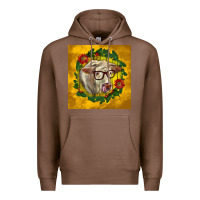 Chestnut christmas charolais cow face Premium Hoodie - LillyAllenDesigns