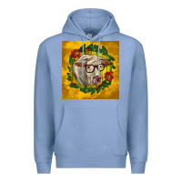Colony Blue christmas charolais cow face Premium Hoodie - LillyAllenDesigns