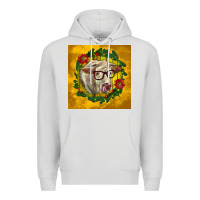Dove Grey christmas charolais cow face Premium Hoodie - LillyAllenDesigns