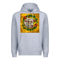Heather Grey christmas charolais cow face Premium Hoodie - LillyAllenDesigns