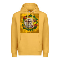 Mustard christmas charolais cow face Premium Hoodie - LillyAllenDesigns