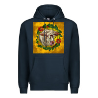 Navy christmas charolais cow face Premium Hoodie - LillyAllenDesigns