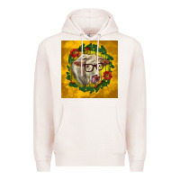 Pale Pink christmas charolais cow face Premium Hoodie - LillyAllenDesigns