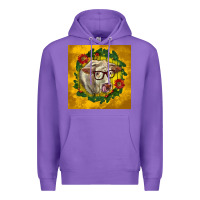 Purple christmas charolais cow face Premium Hoodie - LillyAllenDesigns