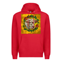 Red christmas charolais cow face Premium Hoodie - LillyAllenDesigns