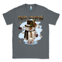 Charcoal Heather merry christmas snowman Classic Tee - CowGirlArtShop