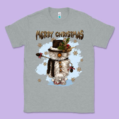 Merry Christmas Snowman Classic Tee Designed By Cowgirlartshop