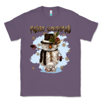 Lavender merry christmas snowman Classic Tee - CowGirlArtShop