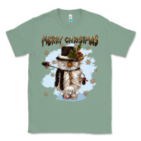 Sage merry christmas snowman Classic Tee - CowGirlArtShop