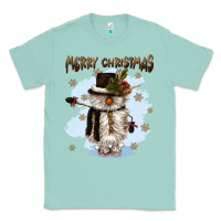 Seafoam merry christmas snowman Classic Tee - CowGirlArtShop