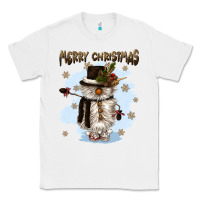 White merry christmas snowman Classic Tee - CowGirlArtShop