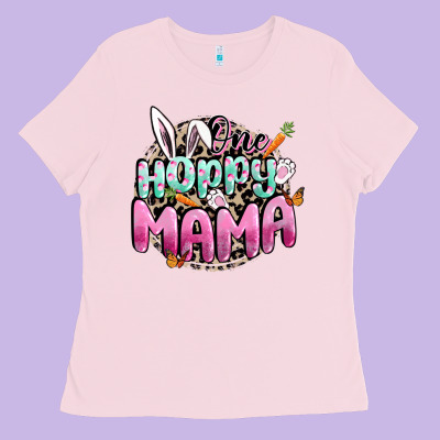 One Hoppy Mama Easter Day Ladies Tee Designed By Cowgirlartshop