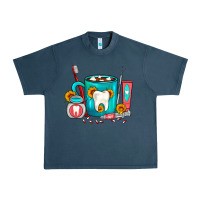 Midnight Navy Dentist Coffee Urban Heavy Tee - FaDigitalArtStudio