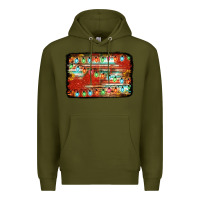 Army Green christmas serape sunflower background Premium Hoodie - Jasminsmagicworld
