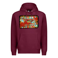 Burgundy christmas serape sunflower background Premium Hoodie - Jasminsmagicworld