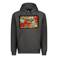 Charcoal Heather christmas serape sunflower background Premium Hoodie - Jasminsmagicworld
