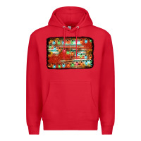 Red christmas serape sunflower background Premium Hoodie - Jasminsmagicworld