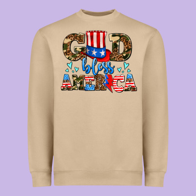 God Bless America Heavyweight Sweatshirt Designed By Adodesignshop