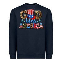 Navy god bless america Heavyweight Sweatshirt - AdoDesignShop