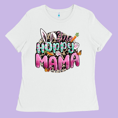 One Hoppy Mama Easter Day Ladies Tee Designed By Cowgirlartshop