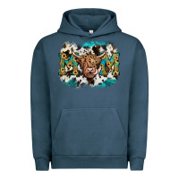 Pigment Midnight Navy highland cow mom Urban Hoodie - JahusDesignShop