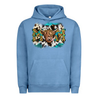 Pigment Pebble Blue highland cow mom Urban Hoodie - JahusDesignShop