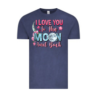 Vintage Denim I love you to the moon and back Valentine's Day Vintage Tee - FaDigitalArtStudio