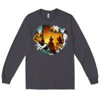 Smoke Horsehide Texas Map Cowboys Flag Long Sleeve Tee - RanaPortraitStore