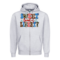 Heather Grey sweet land of liberty Zipper Hoodie - AdoDesignShop