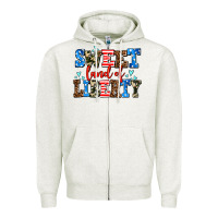 Oatmeal Heather sweet land of liberty Zipper Hoodie - AdoDesignShop