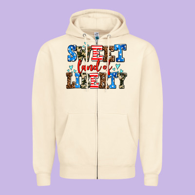 Sweet Land Of Liberty Zipper Hoodie Designed By Adodesignshop