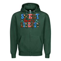 Sports Green sweet land of liberty Zipper Hoodie - AdoDesignShop