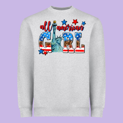 All American Girl Heavyweight Sweatshirt Designed By Adodesignshop