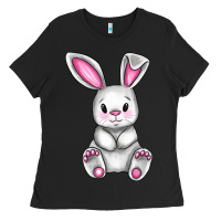 Black Cute bunny Easter Ladies Tee - CowGirlArtShop