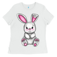 White Cute bunny Easter Ladies Tee - CowGirlArtShop