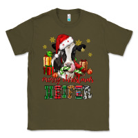 Army Green merry christmas heifer cow Classic Tee - CowGirlArtShop