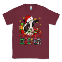 Burgundy merry christmas heifer cow Classic Tee - CowGirlArtShop