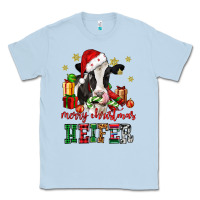 Dusty Blue merry christmas heifer cow Classic Tee - CowGirlArtShop