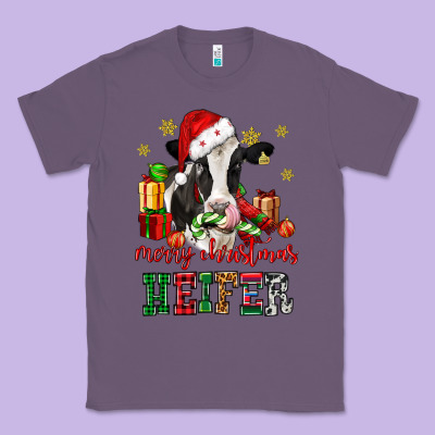 Merry Christmas Heifer Cow Classic Tee Designed By Cowgirlartshop
