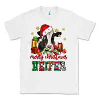 White merry christmas heifer cow Classic Tee - CowGirlArtShop