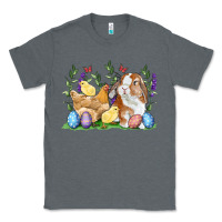Charcoal Heather Easter bunny and chicks with floral Classic Tee - RanaPortraitStore