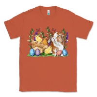 Copper Easter bunny and chicks with floral Classic Tee - RanaPortraitStore