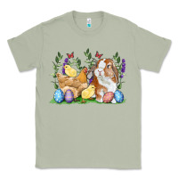 Matcha Easter bunny and chicks with floral Classic Tee - RanaPortraitStore