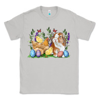 Moon Dust Easter bunny and chicks with floral Classic Tee - RanaPortraitStore