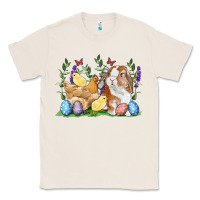 Natural Easter bunny and chicks with floral Classic Tee - RanaPortraitStore