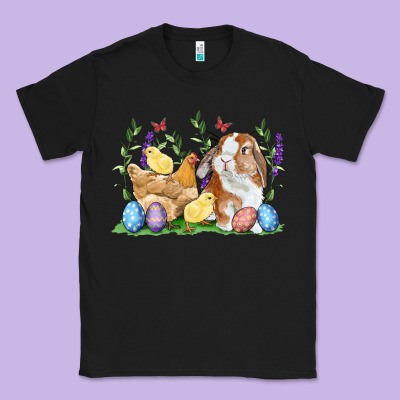 Easter Bunny And Chicks With Floral Classic Tee Designed By Ranaportraitstore