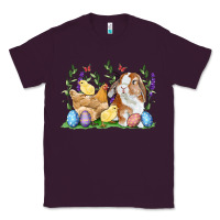 Plum Easter bunny and chicks with floral Classic Tee - RanaPortraitStore