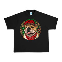 Black Christmas English Bulldog Urban Heavy Tee - RanaPortraitStore
