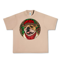 Burro Christmas English Bulldog Urban Heavy Tee - RanaPortraitStore